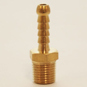 Male Brass Barb 1/4in(6.3mm) Hose x 1/4in BSPT