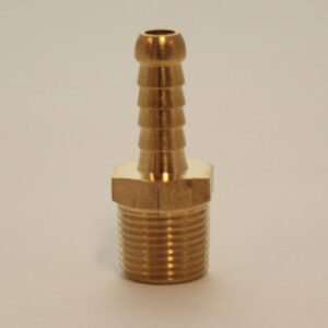 Male Brass Barb 5/16in(8mm) Hose x 3/8in BSPT