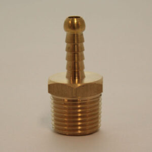 Male Brass Barb 5/16in(8mm) Hose x 1/2in BSPT